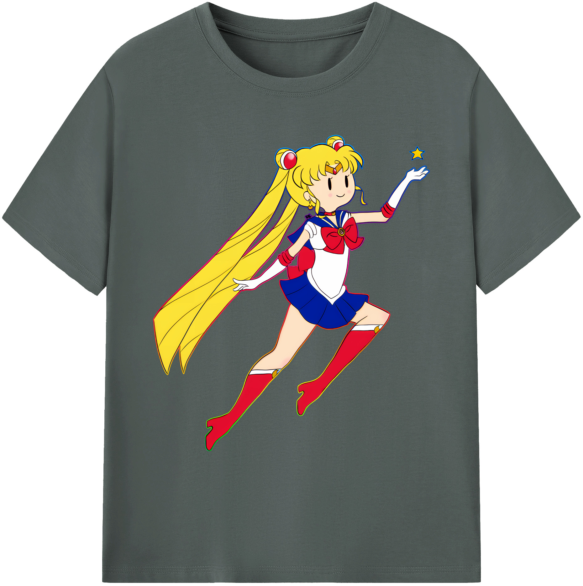 （画像用） 美少女戦士セーラームーン 月野 うさぎ つきの うさぎ Sailor Moon Tsukino Usagi 綿100％ メンズ半袖Tシャツ｜肌触りやわらか＆通気性
